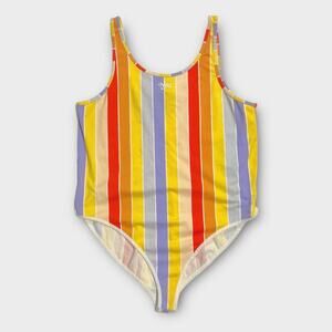 Nike Plus Size Rainbow Retro Stripe Tank Bodysuit Multi 2X